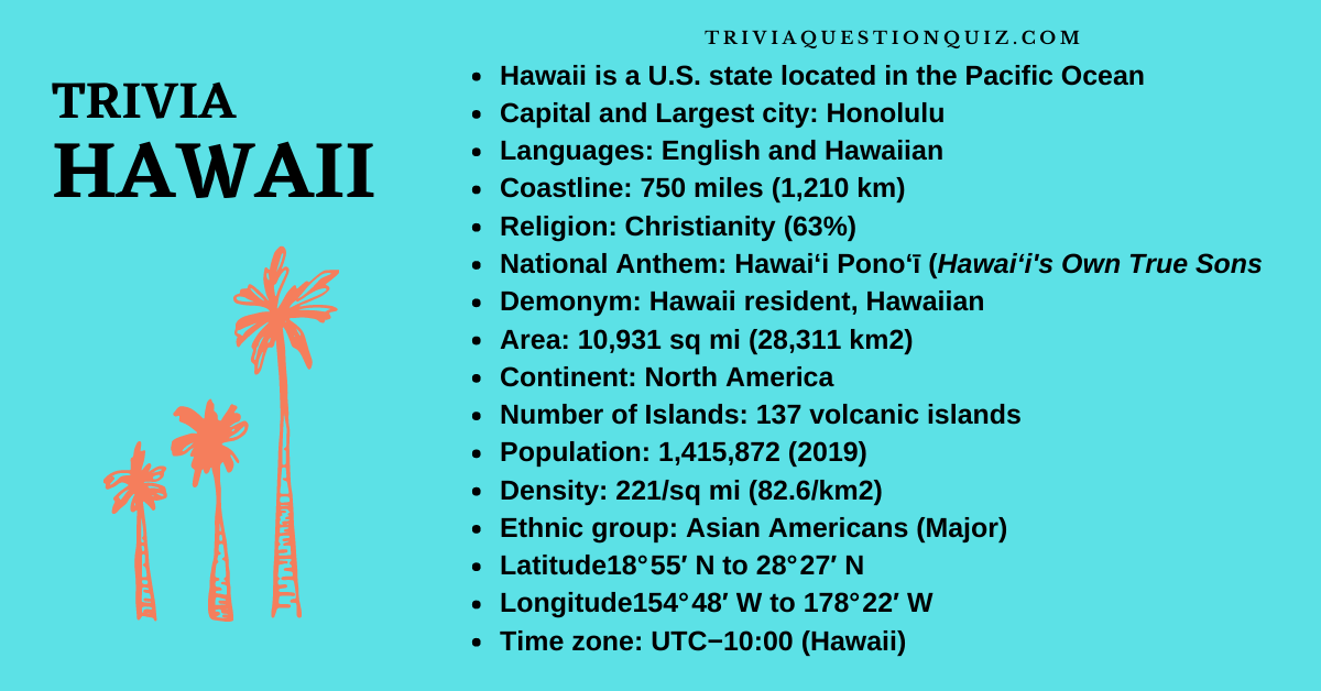 140 Trivia about Hawaii Printable Interesting Facts