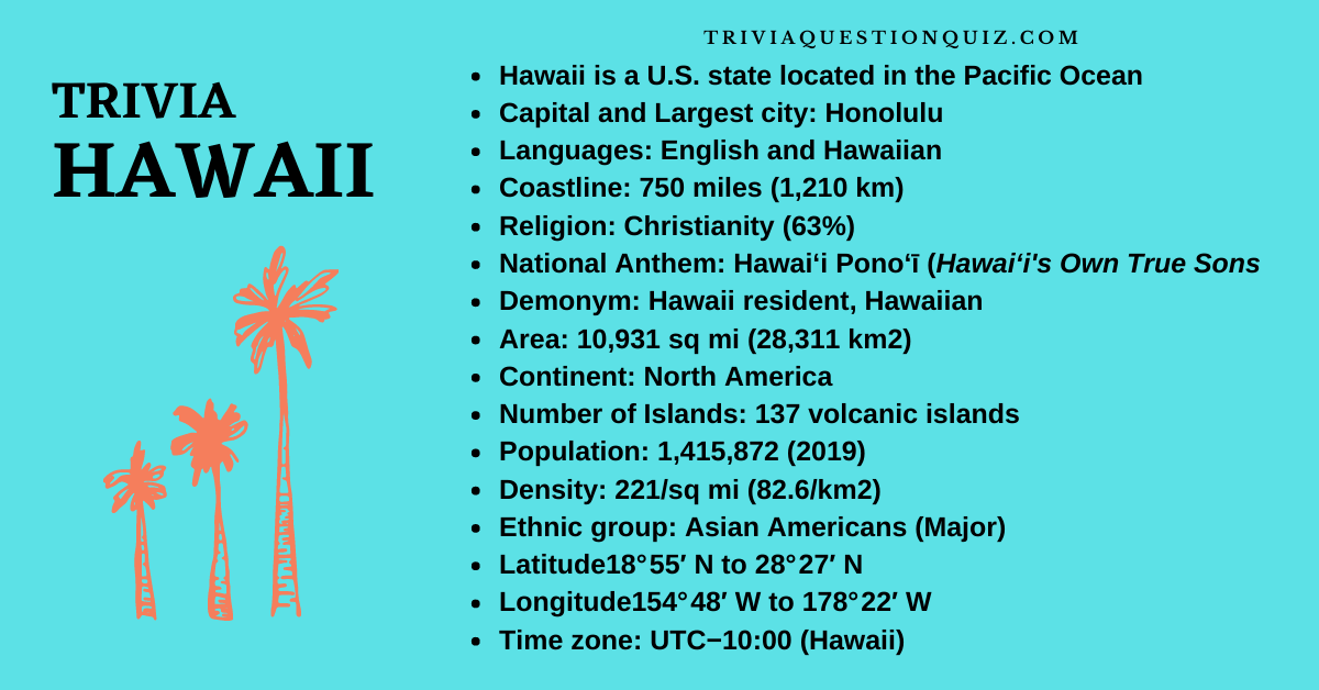 140 Trivia About Hawaii Printable Interesting Facts Trivia Qq